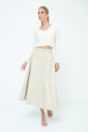 KIKISIX Eco-leather midi skirt 