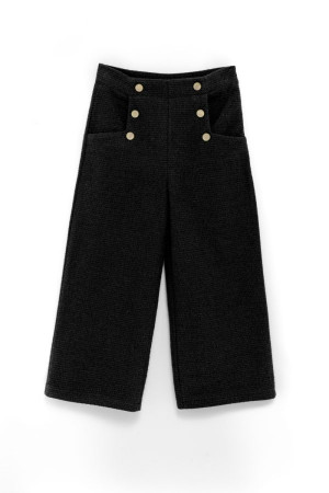 LUMINA Straight high-waisted trousers in soft tweed fabric